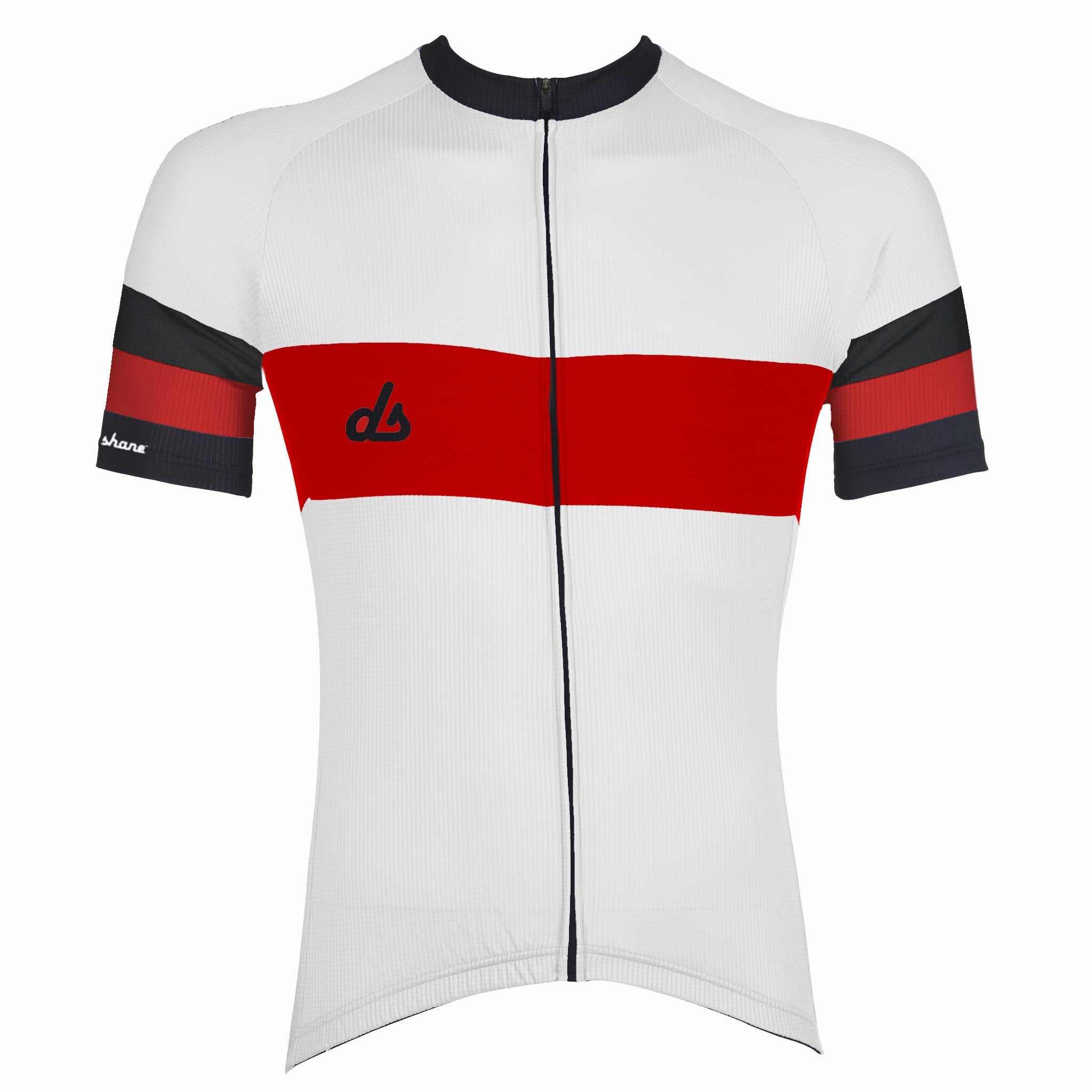 Genova White Performance Jersey - Rainier Red Accents
